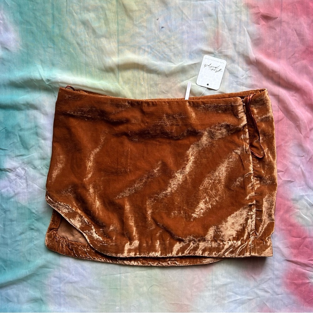 Free People Annalise Mini Skirt-Copper